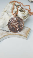 Handmade Copper Plated Medallion Necklace Great Gift Made in USA