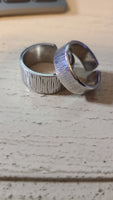 Handmade Adjustable Ring Set Textured Aluminum