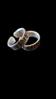 Handmade Adjustable Ring Set Textured Aluminum